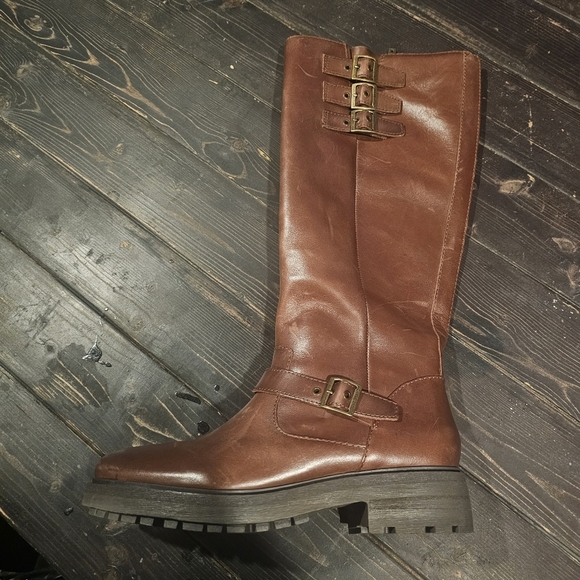 Lucky Brand Citere Knee-High Leather Boots Brown Women’s Size 9 - Picture 10 of 13